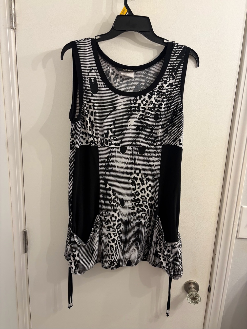 Bali Black & White Mixed Print Tank Top